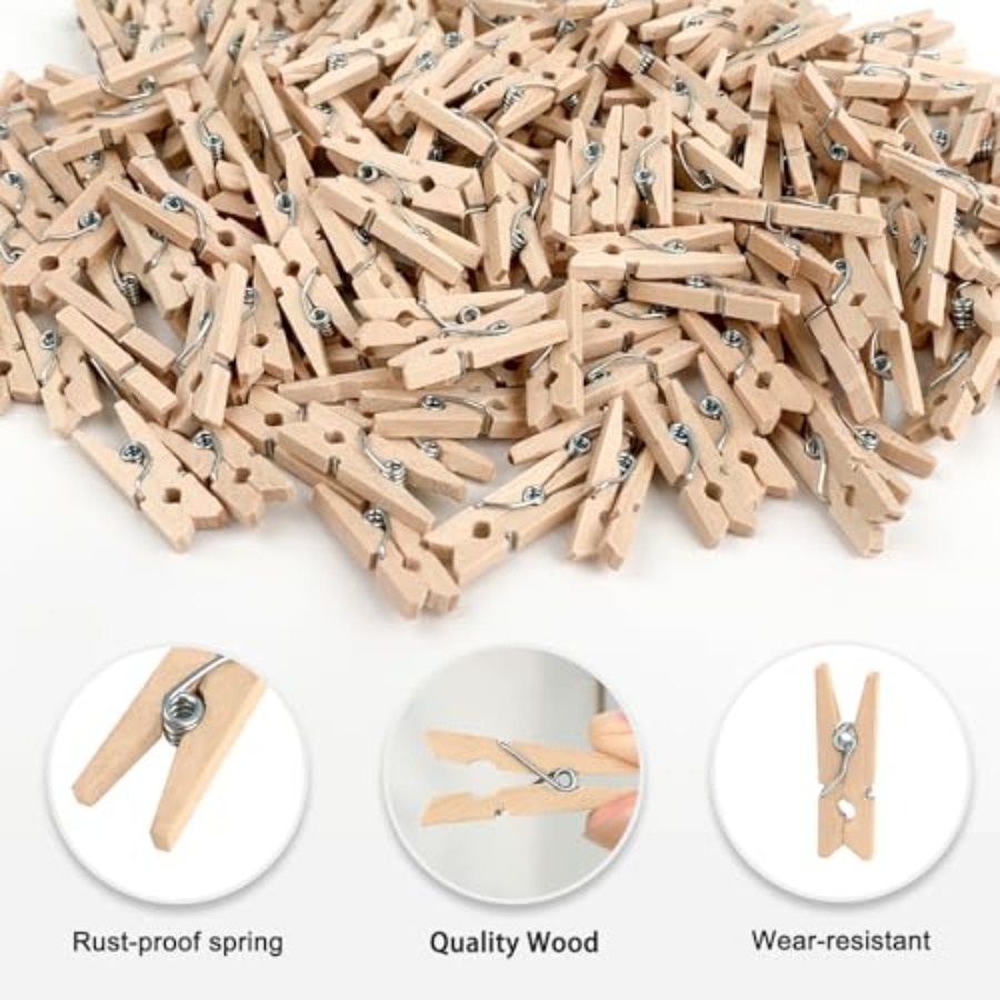 Mini Wooden Clothes Pins, 200  - огляд і ціна Twine Jute Natural