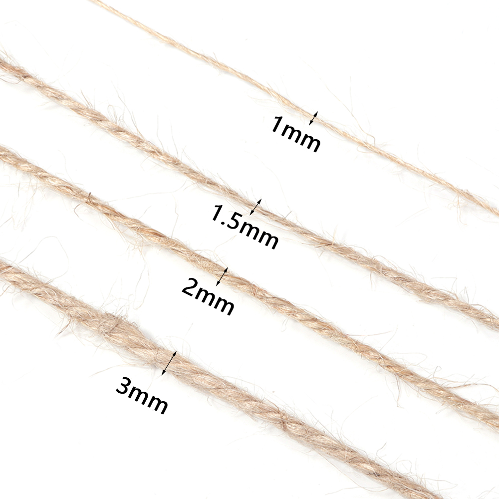 100M 1-3mm Natural Jute Rope S - огляд і ціна Twine Jute Natural