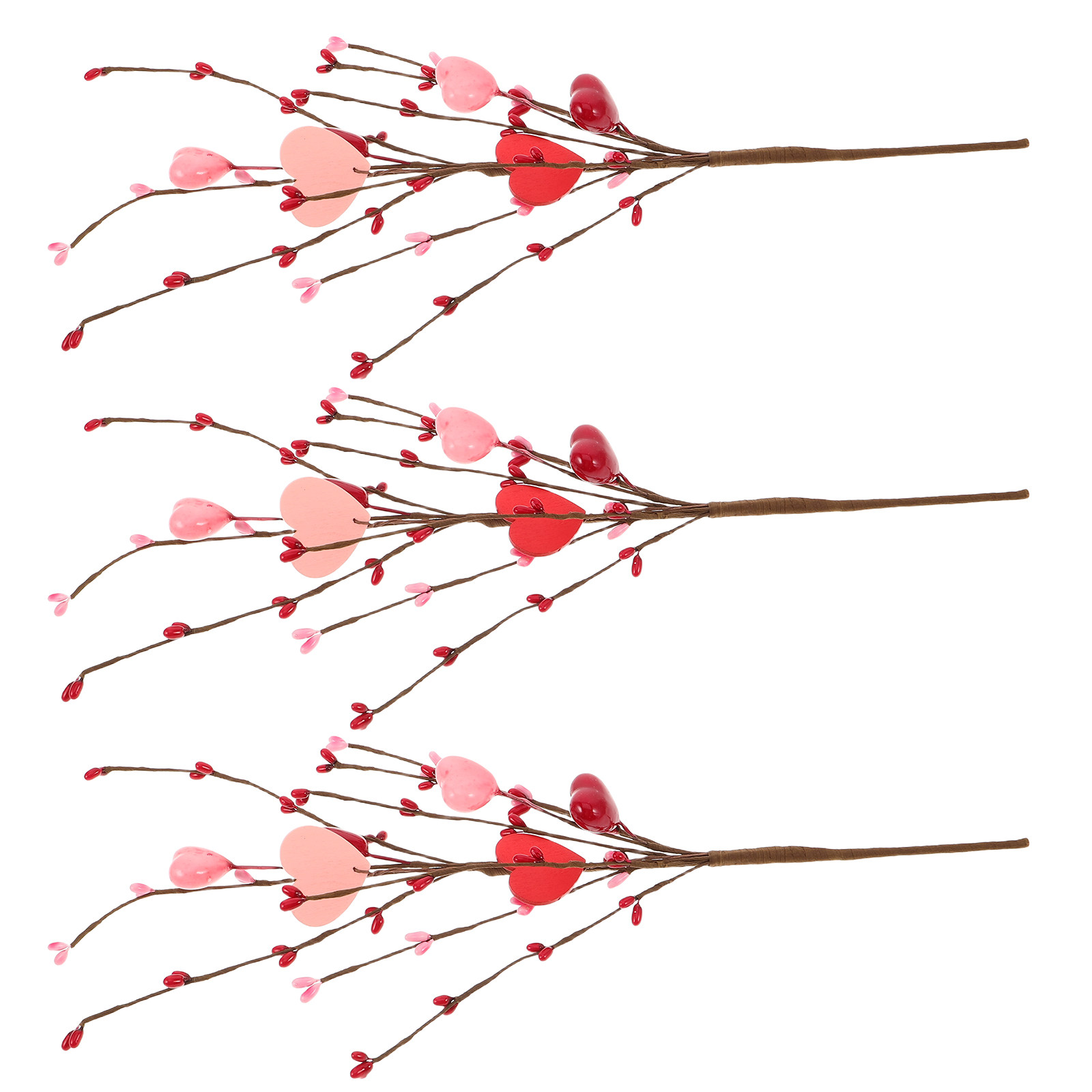 3Pcs Valentine's Day Heart Pic - огляд і ціна Floral Picks Wood