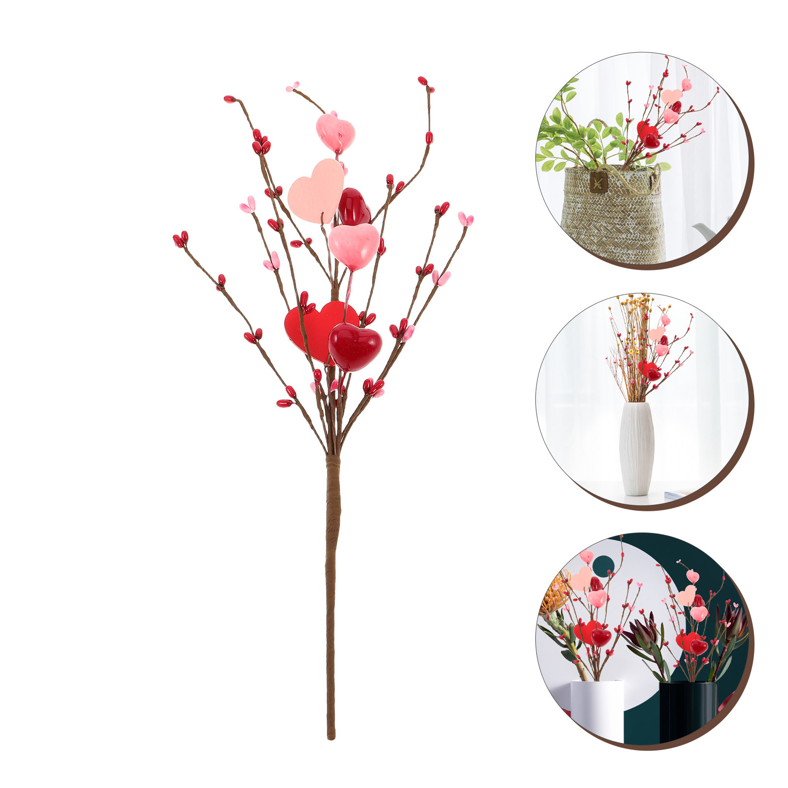 3Pcs Valentine's Day Heart Pic - огляд і ціна Floral Picks Wood