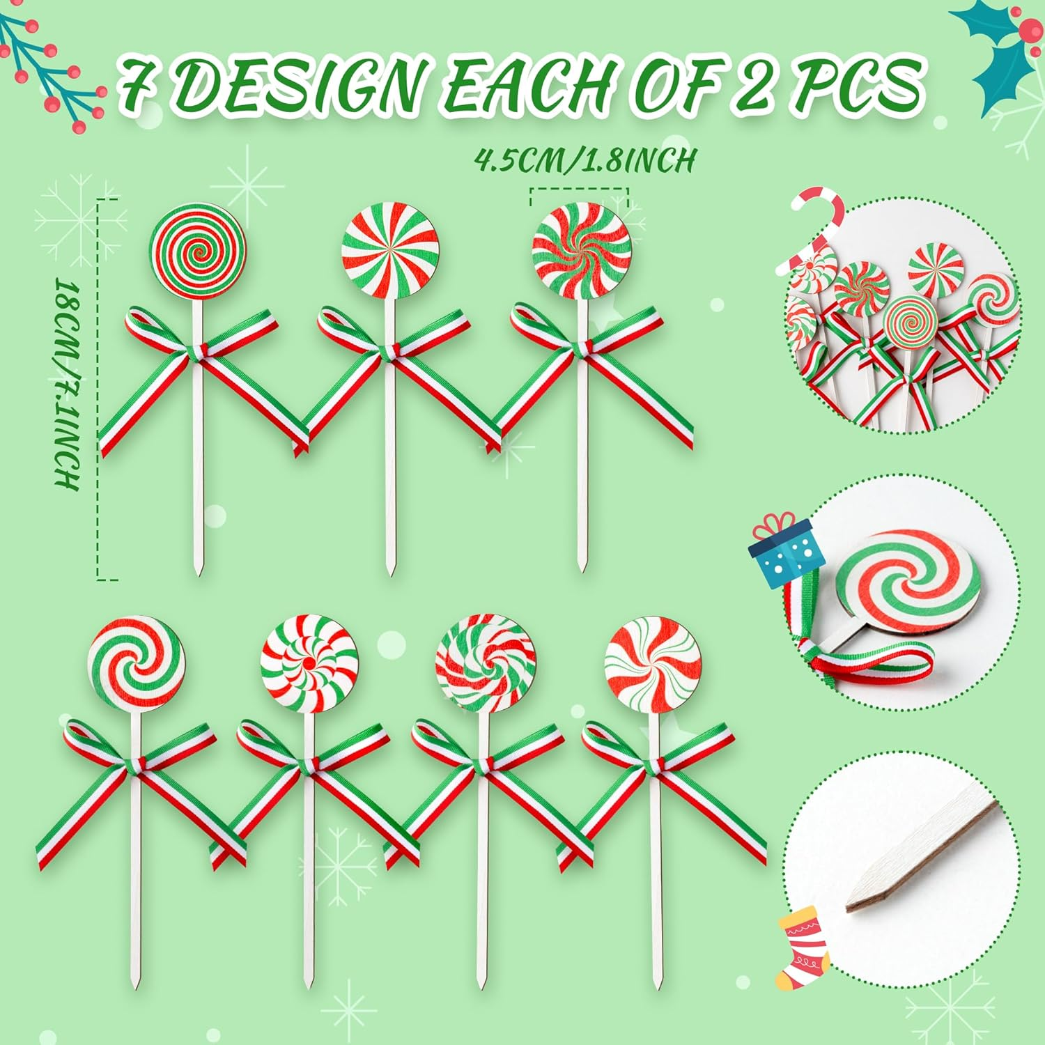 14Pcs Christmas Vase Filler St - огляд і ціна Floral Picks Wood