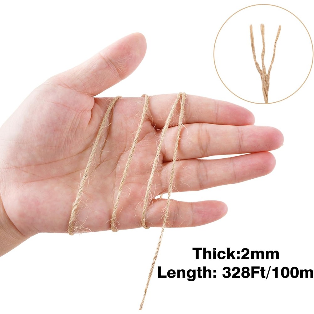 2MM 328Ft Natural Brown Jute T - огляд і ціна Twine Jute Natural