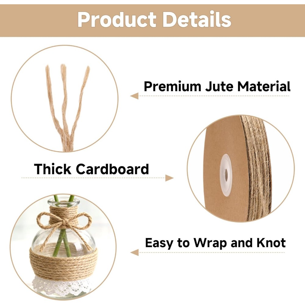 2MM 328Ft Natural Brown Jute T - огляд і ціна Twine Jute Natural