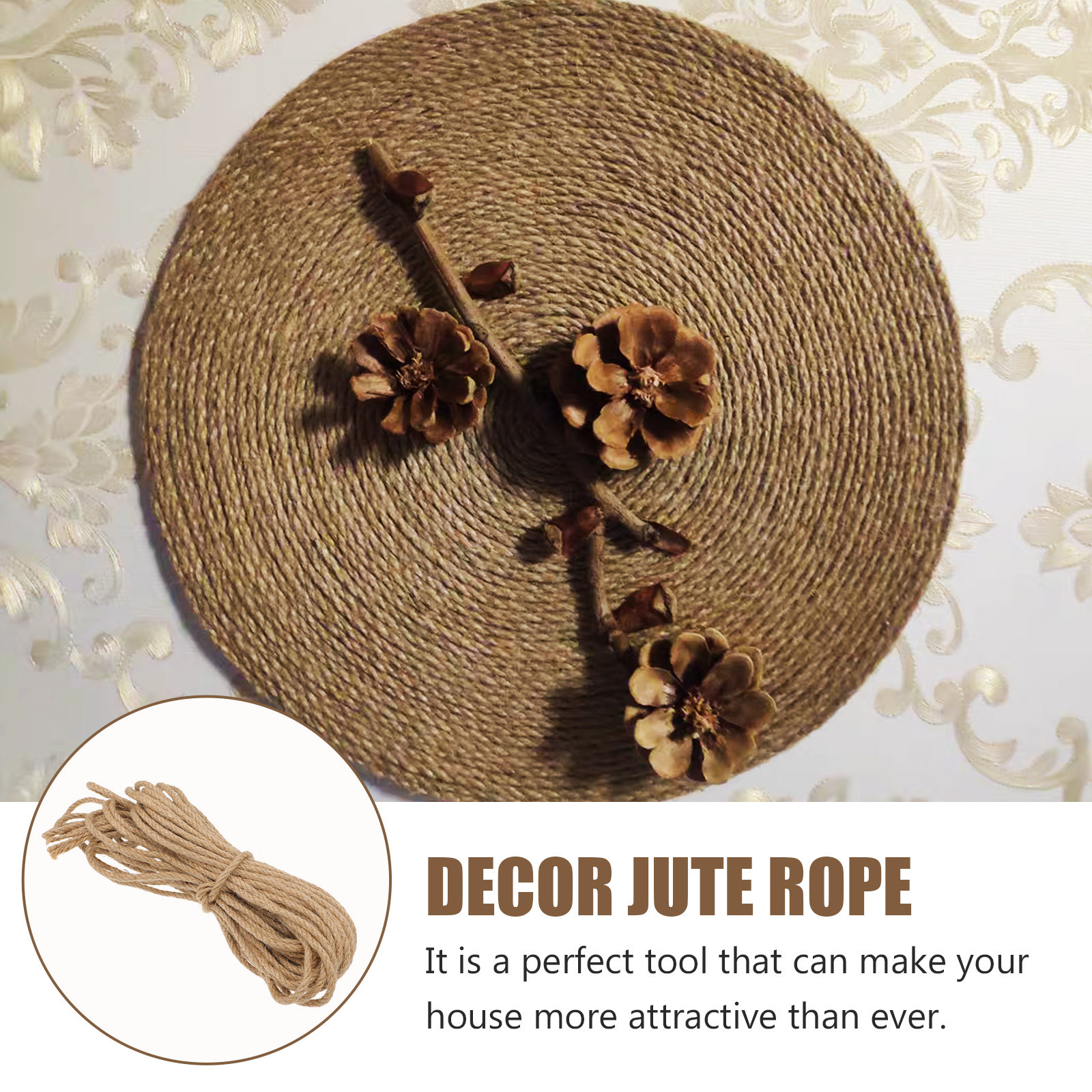 1Set Elegant Natural Jute Rope - огляд і ціна Twine Jute Natural